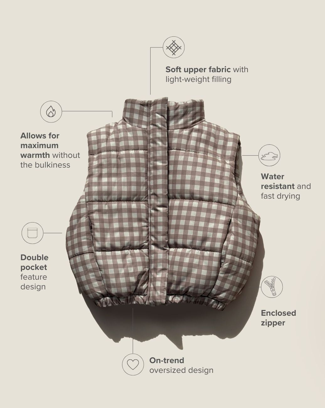 Neutral Gingham Children&