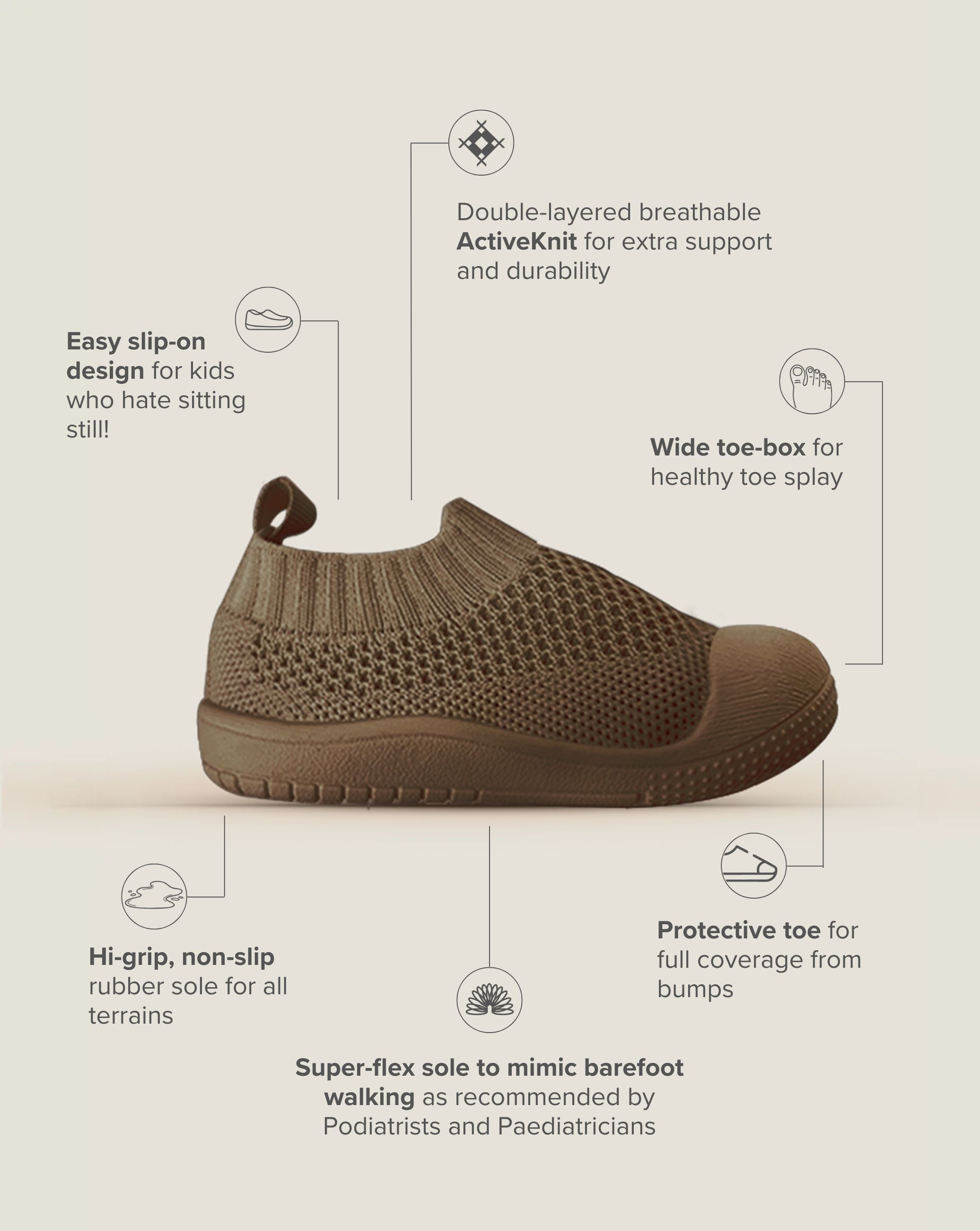 SOHLS® Slip-on Toddler Shoe – Earthstone Brown