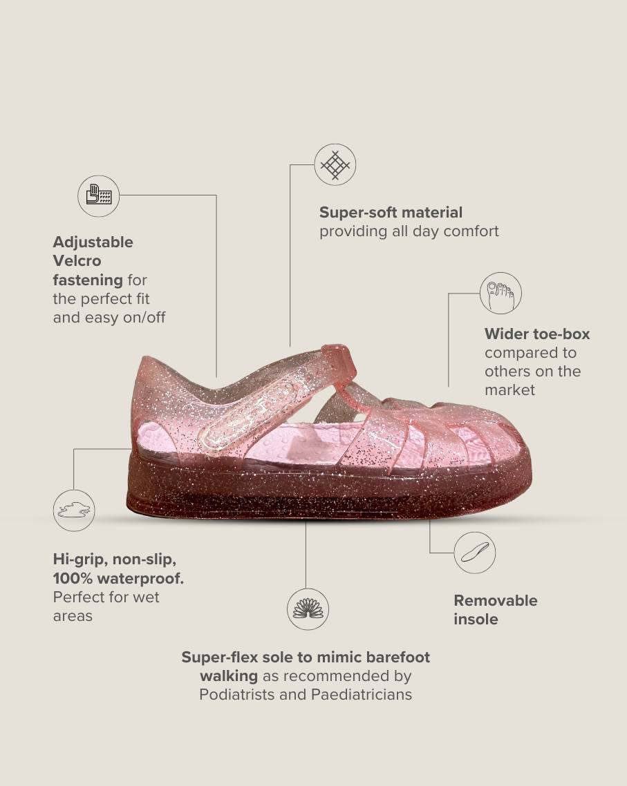 SOHLS® Kids Jelly Sandal – Pink Glitter