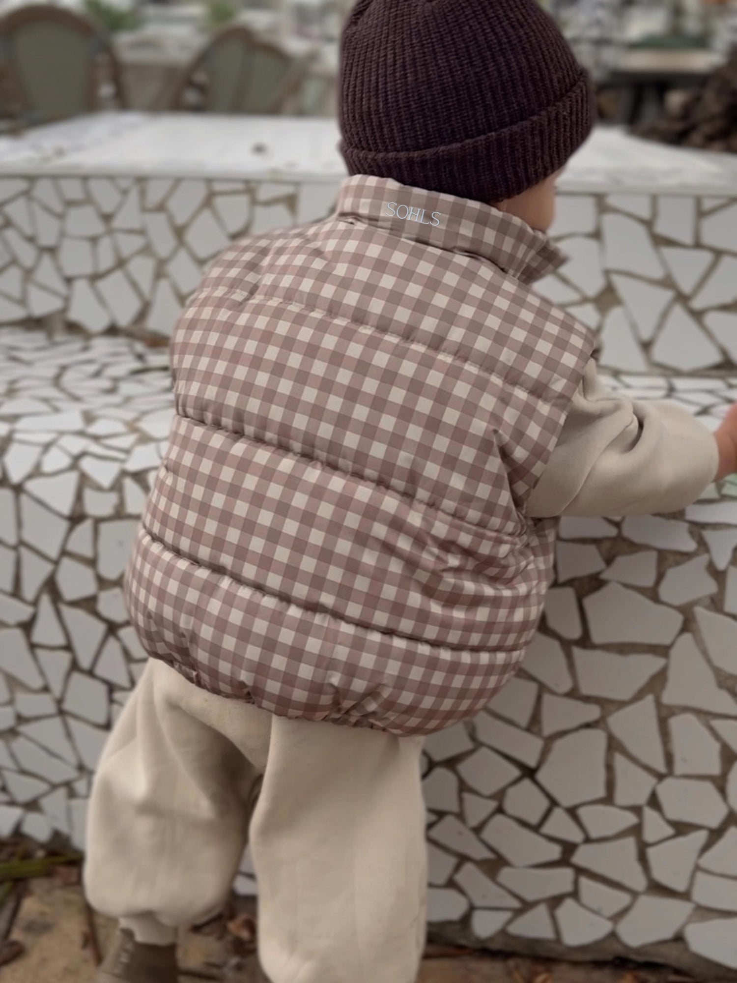 Neutral Gingham Children&