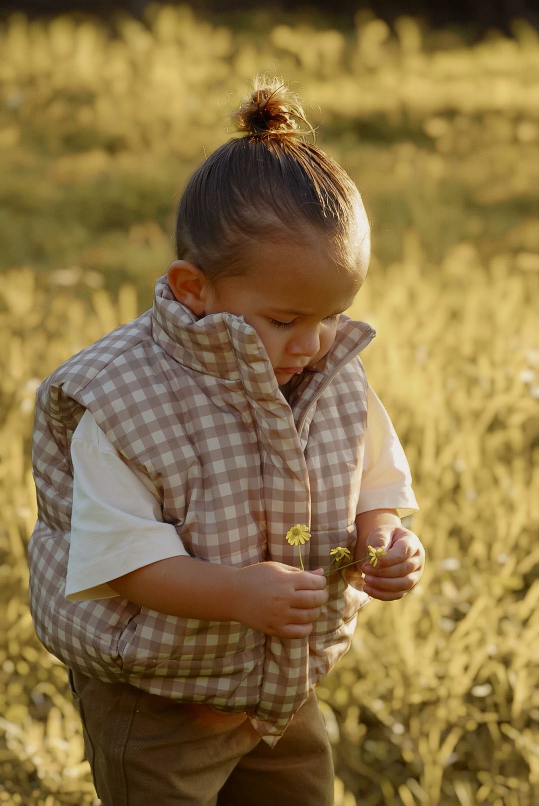 Neutral Gingham Children&