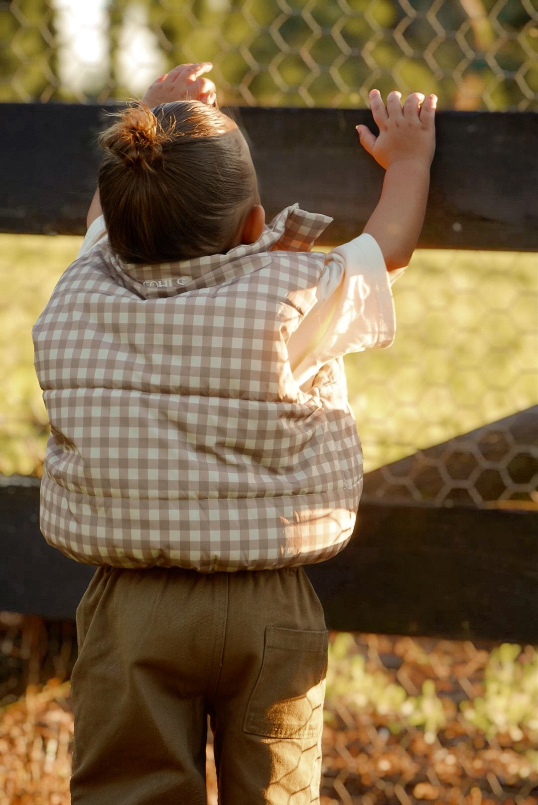 Neutral Gingham Children&