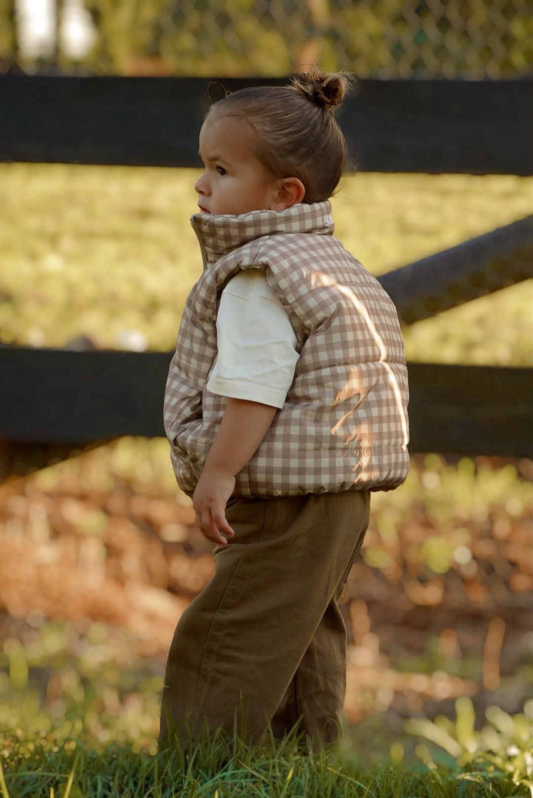 Neutral Gingham Children&