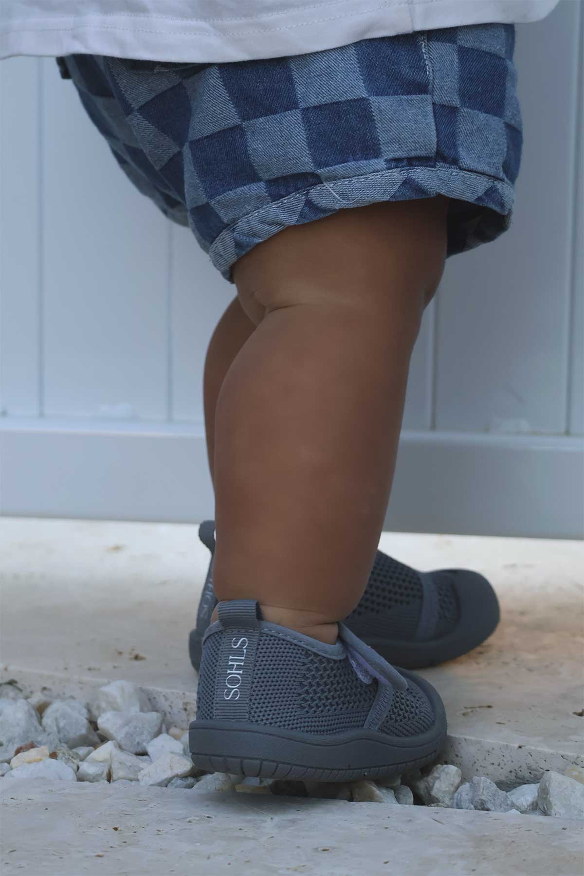 SOHLS® Active Velcro Toddler Shoe – Slate Grey