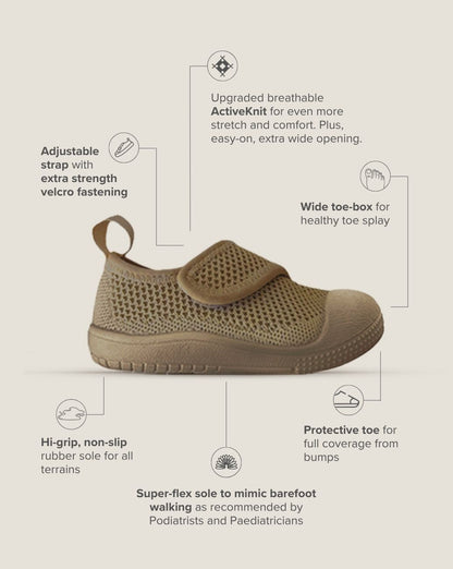 SOHLS® Velcro MOVE Toddler Shoe – Earthstone Brown