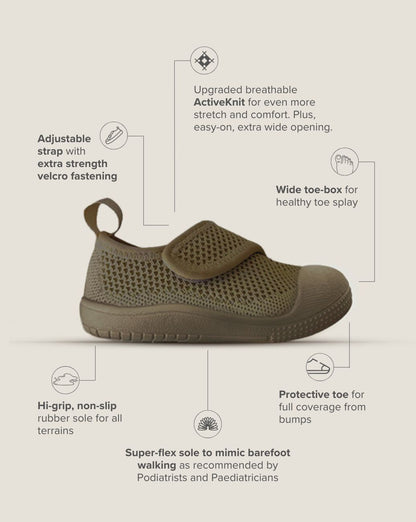 SOHLS® Velcro MOVE Toddler Shoe – Earthstone Brown