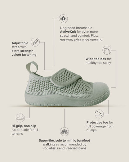 SOHLS® Velcro MOVE Toddler Shoe – Mist Green
