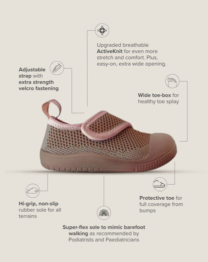 SOHLS® Velcro MOVE Toddler Shoe – Mocha Rose