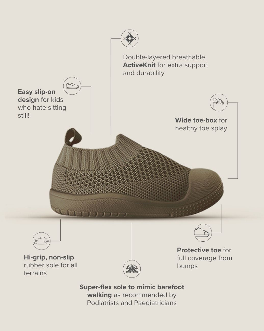 SOHLS® Slip-on Toddler Shoe – Earthstone Brown