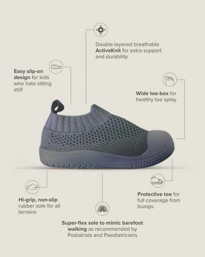 SOHLS® Slip-on Toddler Shoe – Slate Grey