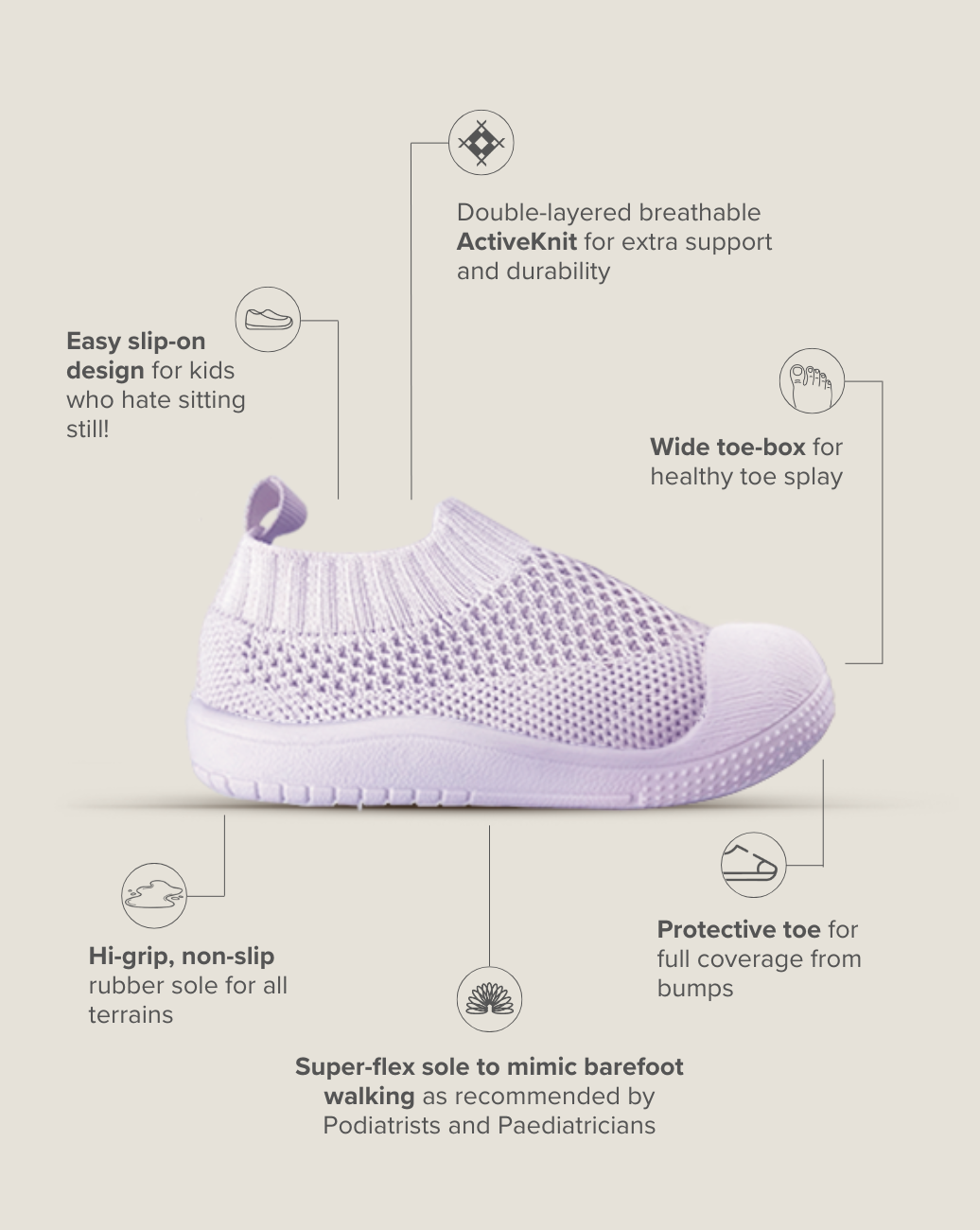 SOHLS® Slip-on Toddler Shoe – Lilac Haze
