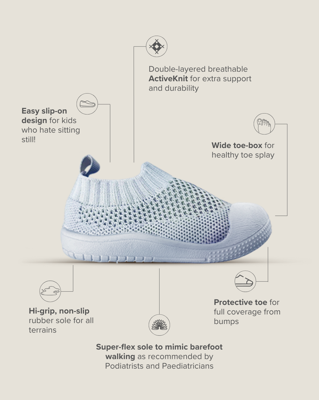 SOHLS® Slip-on Toddler Shoe – Cloud Blue