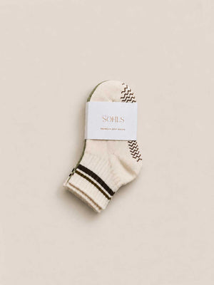 SOHLS Premium Grip Socks 3 Pack – Brown/Sage Neutral